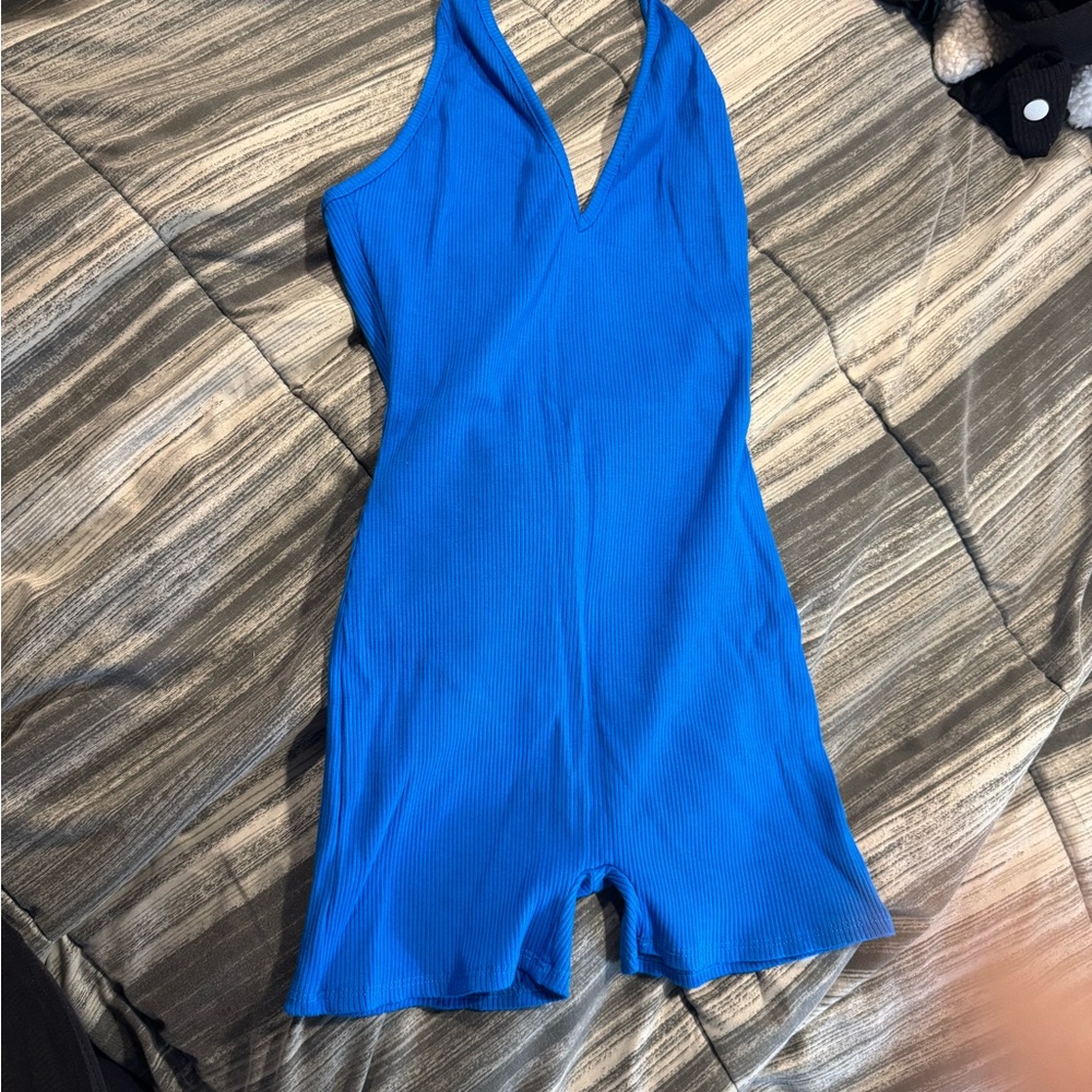 Blue Halter Jumpsuit
